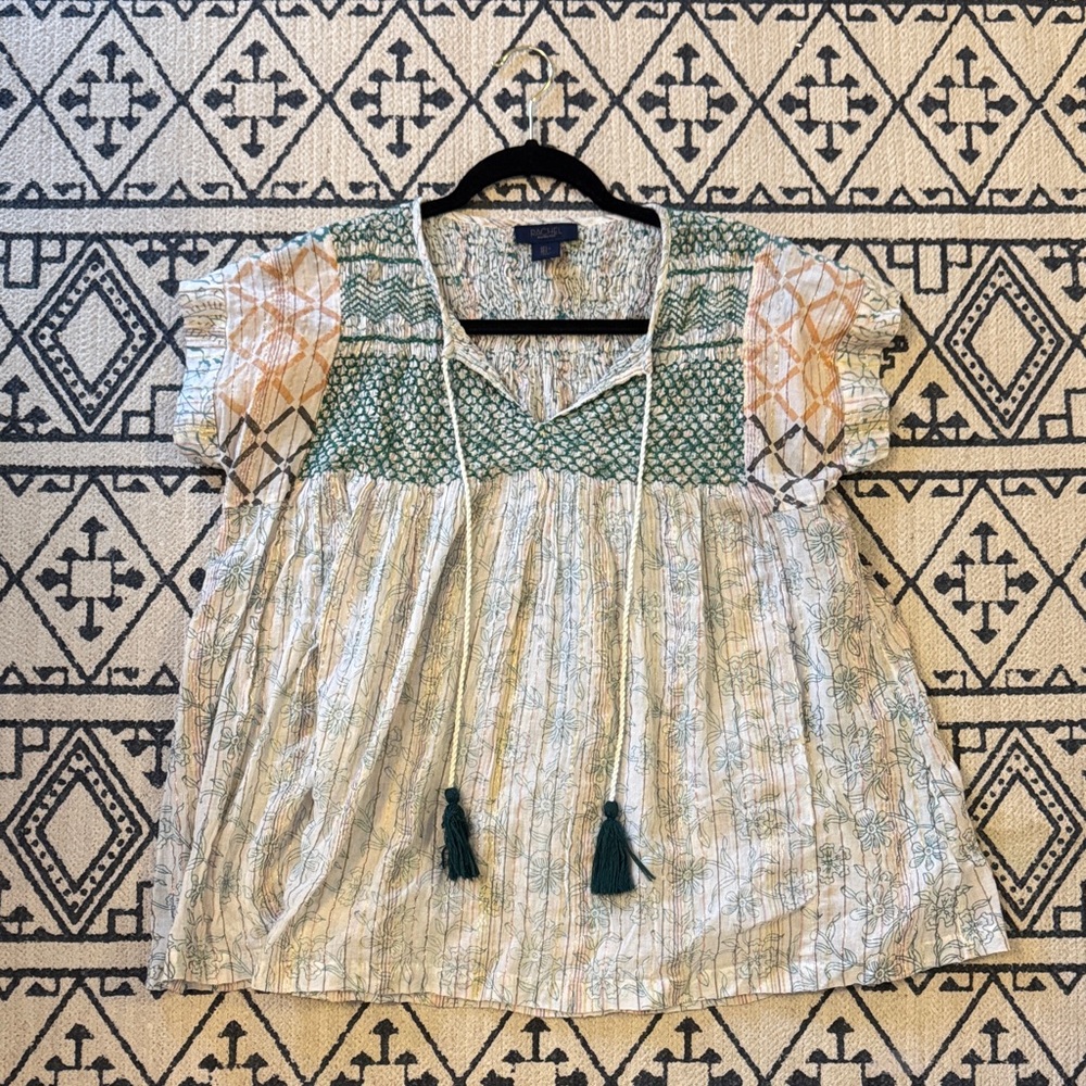 Rachel Zoe Multicolor Patchwork India Blouse